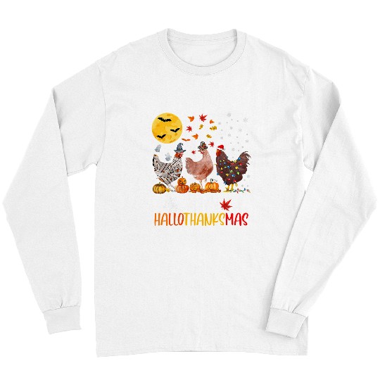 Chicken Pet Halloween Happy HalloThanksMas Autumn Thanksgiving Long Sleeves