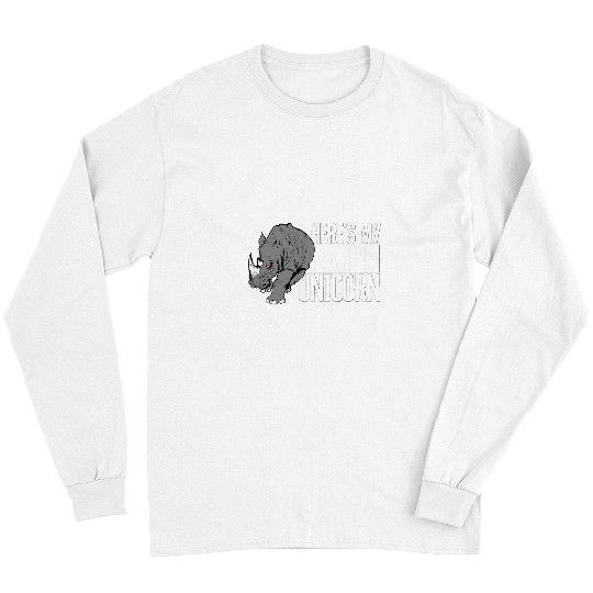 Rhino Pet Battle Unicorns Funny Rhinoceros Angry Rhino Grunge Long Sleeves