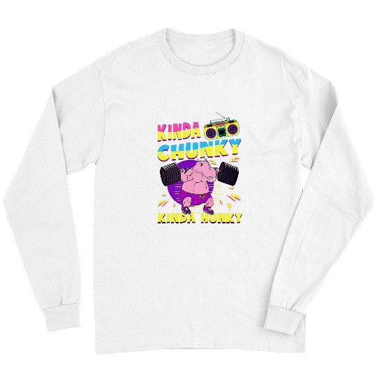 Hippo Pet Kinda Chunky Kinda Hunky Bodybuilding Gym Long Sleeves