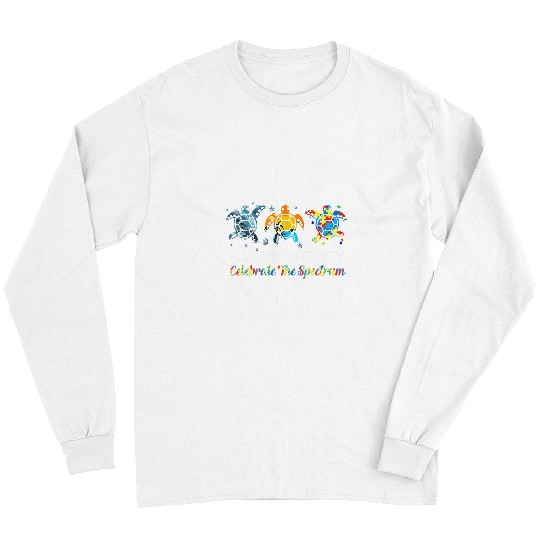 Autism Puzzle Turtle Neurodiversity Celebrate The Spectrum Turtle Planet Long Sleeves