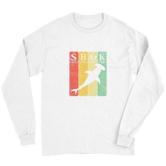 Shark Pet Hammerhead Shark Periodic Table Elements Retro Shark 1 Long Sleeves