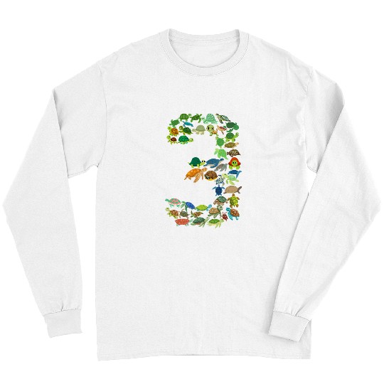 Turtle Pet Toddler 3rd Birthday Sea Turtle Tortoise Themed 3 Year Old Long Sleeves