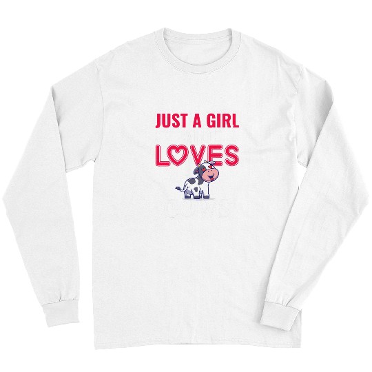 Cow Pet Just A Girl Who Loves Cows Cute Strawberry Cow Cowgirl Print Long Sleeves