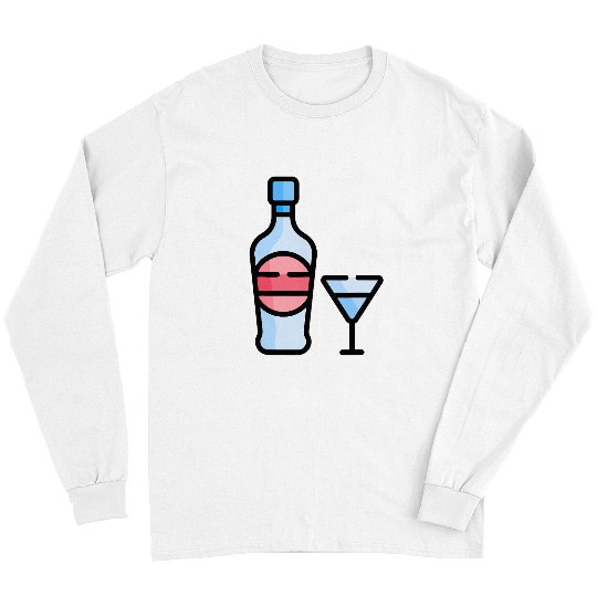 Martini Glass Green Olive Bartender Vodka Gin Cocktail Drink Long Sleeves
