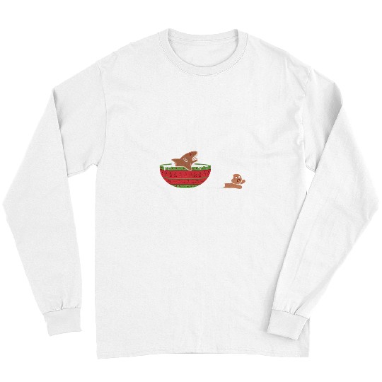Shark Pet Gingerbread Shark Elf Santa Family Xmas Funny Christmas Jaws Long Sleeves