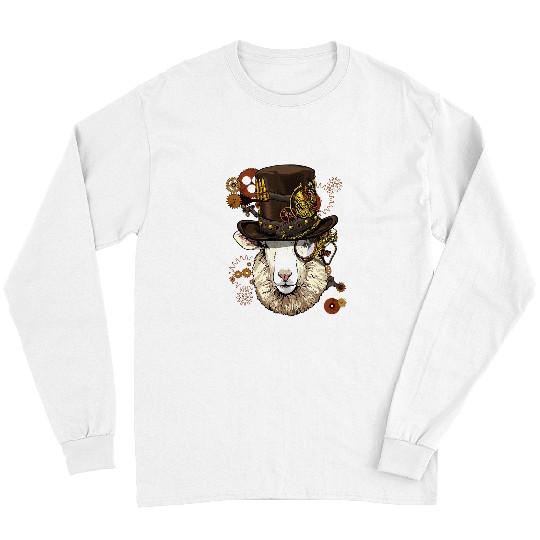 Sheep Pet Steampunk Gothic Sheep Lamb Mechanical Farm Animal Face Long Sleeves