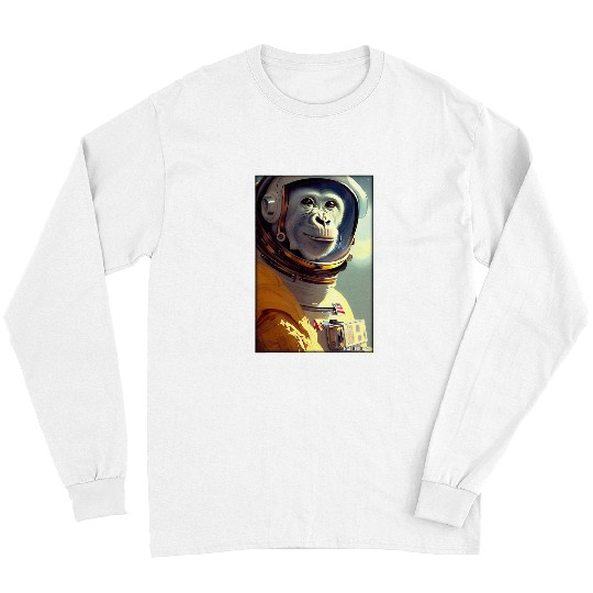 Astronaut Job Ape Animal Astronaut Space Universe Galaxy Moon 4 Long Sleeves