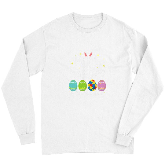 Autism Puzzle Easter Egg  Bunny Puzzle Awareness Kids Long Sleeves