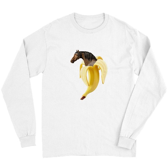 Horse Pet In Banana Funny Horses Long Sleeves