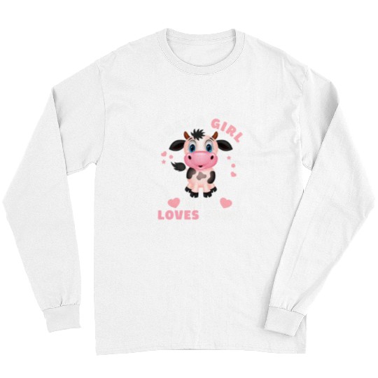 Cow Pet Just A Girl Who Loves Cows Cute Strawberry Cow Cowgirl 7 Long Sleeves