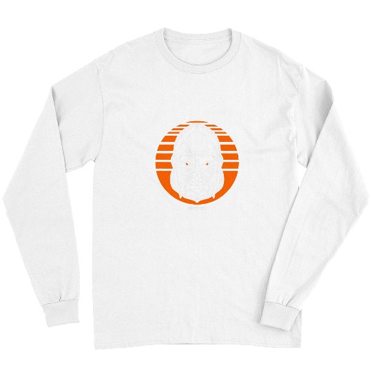 Gorilla Head Orange Fitness Workout Motivation Gym Training Long Sleeves
