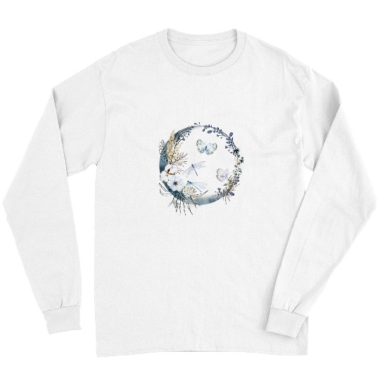 Dragon Pet Artistic Bohemian Design with Butterflies and Dragonflies Long Sleeves