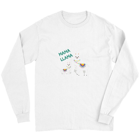 Llama Pet Mama Llama Alpaca Mom Mother Animals Love Family Pregnant Long Sleeves