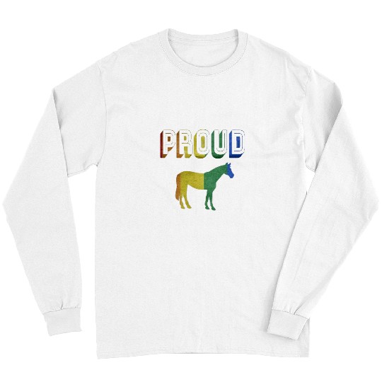 Horse Pet LGBT Pride Proud Horse LGBT Flag Pride Clothing Transgender Pride Flag Long Sleeves