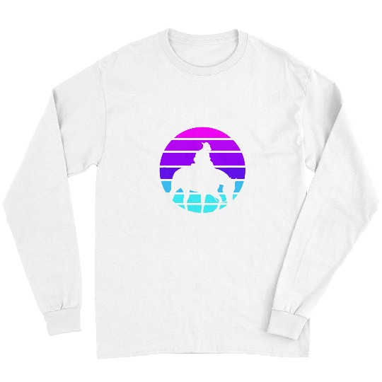 Horse Pet Synthwave Cowboy Horse Long Sleeves