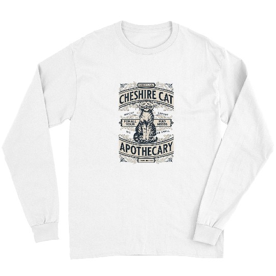 Book Fun Cheshire Cat Alice in Wonderland vintages Book Design Long Sleeves