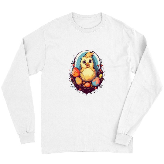 Chicken Pet Baby Chick Easter Egg Rooster Poultry Farm Animal Long Sleeves