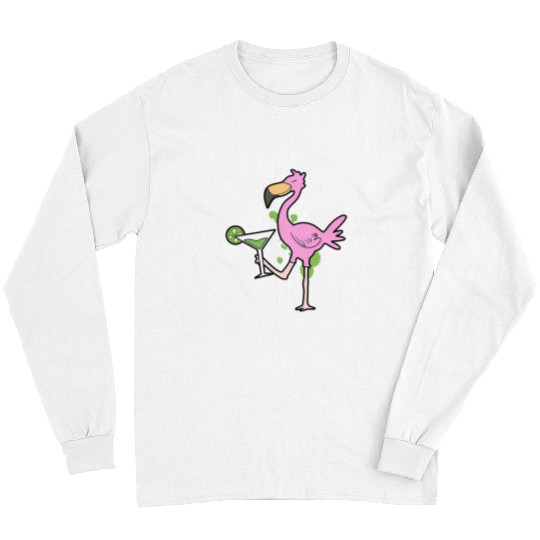 Flamingo Pet Citrus Birdline Mixed Drink Cocktail Alcohol Bar Long Sleeves