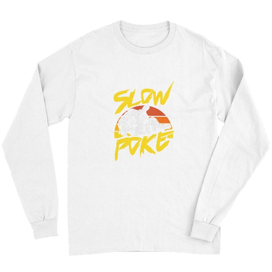 Turtle Pet Funny Mens Graphic Tee Slow Poke Turtle Vintage Slowpoke Long Sleeves