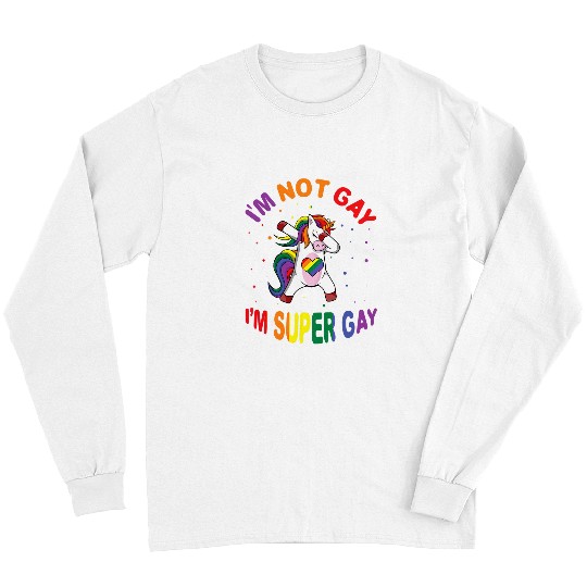 Unicorn Pet Dab Gay Unicorn Rainbow Gay Pride LGBTQ LGBT Pride Month Long Sleeves
