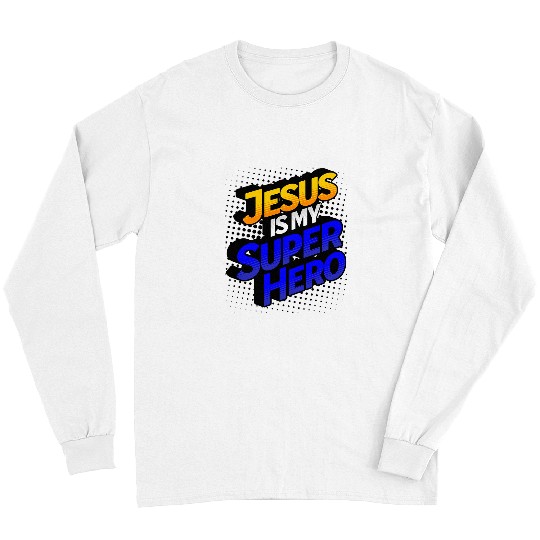 Book Fun Jesus Is My Superhero Comic Book Christian Long Sleeves