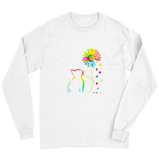Autism Puzzle Cat Autism Accept Understand Love Cat Daisy Puzzle Long Sleeves