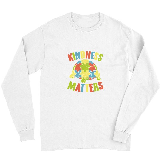 Autism Puzzle Turtle Autism Sea Turtle Kindness Matters Autism Awareness Turtle Long Sleeves