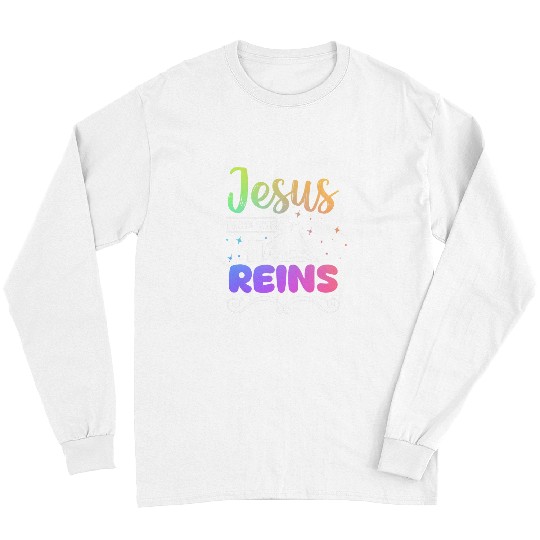 Horse Pet Barrel Racing Jesus take the Reins 8 Long Sleeves