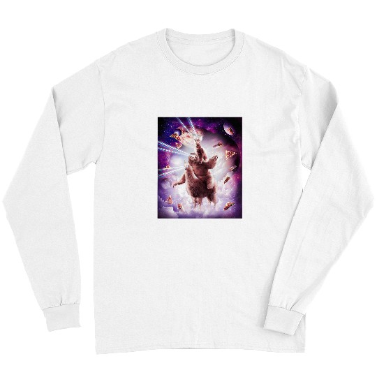Sloth Pet Laser Eyes Space Cat Sloth Llama Rainbow Long Sleeves