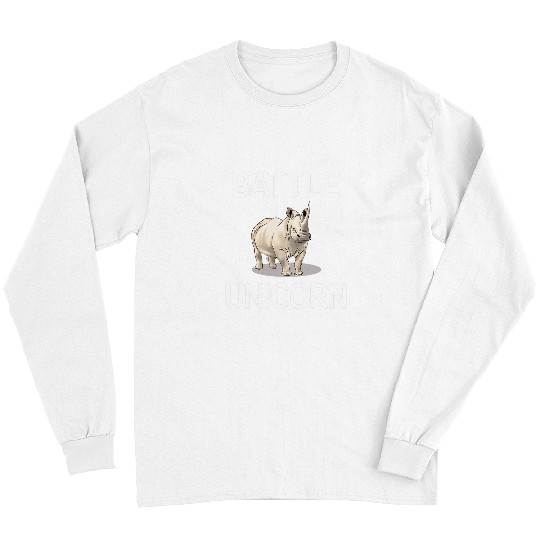 Rhino Pet Battle Unicorns funny rhinoceros jokes sarcastic Long Sleeves
