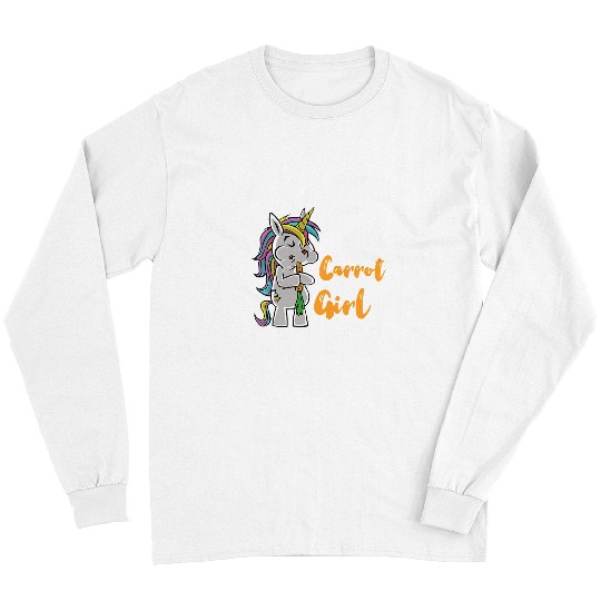 Unicorn Pet Carrot Girl Vegetable Plant Unicorn Lover Vegan Gardening Long Sleeves