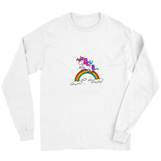 Unicorn Pet Rainbow I Believe Magical Fantasy Cute Women Girls Long Sleeves
