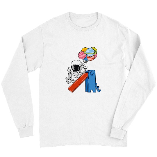 Astronaut Job with balloons on playground Long Sleeves
