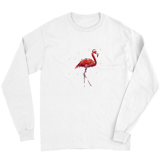 Flamingo Pet Fa La La Mingo Flamingo Christmas Tree Lights Tropical xmass 184 Long Sleeves