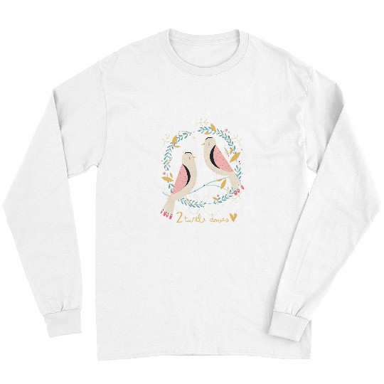 Turtle Pet Two Turtle Doves 1 Days Of Christmas Song Coral Rhyme Xmas 1 Long Sleeves