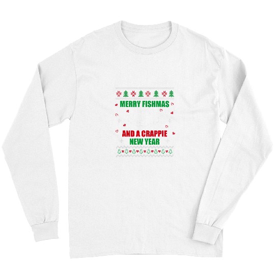 Fishing Fun Merry Fishmas Fishing Funny xmass Crappie For Fisherman 510 Long Sleeves