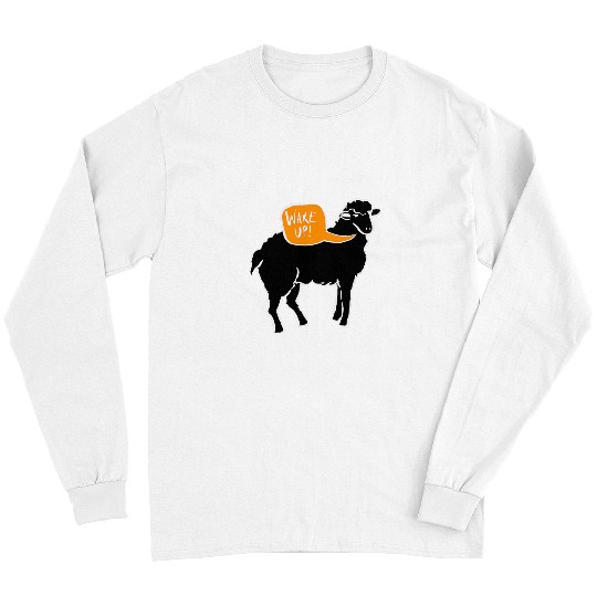 Sheep Pet Wake Up Be The Black Sheep Cartoon Sheeple Long Sleeves
