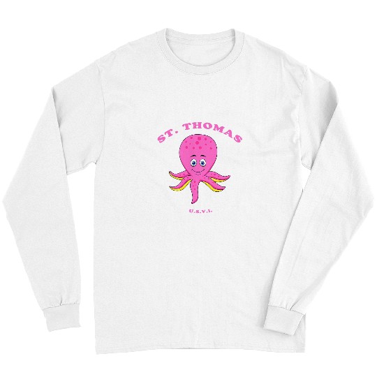 Octopus Pet Kids Childrens St Thomas USVI Octopus Vacation Long Sleeves