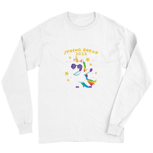 Unicorn Pet  Spring Break Florida School Trip Dab Girl 1 Long Sleeves