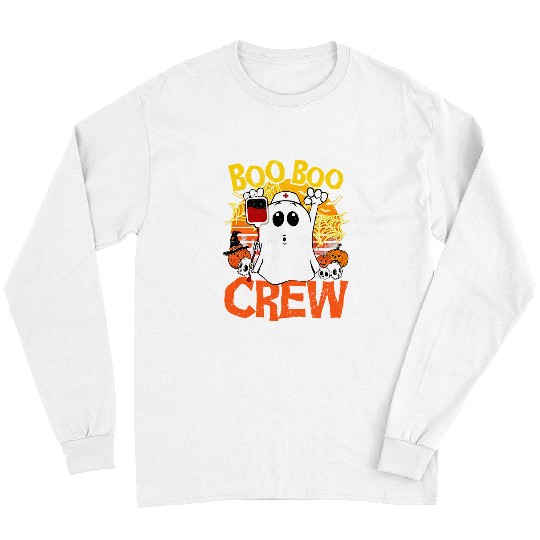 nurses Job Boo Boo Crew Halloween Costume For nursess RN 2 Long Sleeves