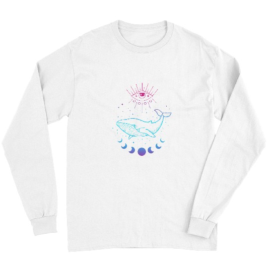 Whale Pet Spirituality Pagan Boho Nature Moon Long Sleeves