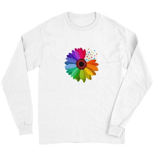 Autism Puzzle Faith Hope Love Sunflower Long Sleeves