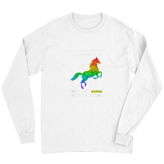 Horse Pet Abraham Lincoln HORSE rainbow Long Sleeves