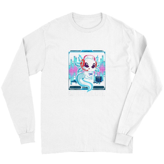 Axolotls Pet Gamesolotl Gamer Axolotls Fish Playing Video Games Lizard 29 Long Sleeves