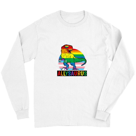 Dinosaur Pet LGBT Allysaurus Rainbow Dinosaur T rexs LGBT Gay Lesbian Pride 1 Long Sleeves