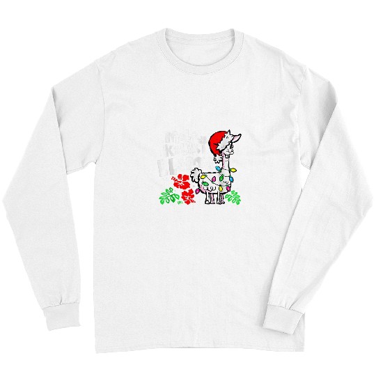 Llama Pet mele kalikimaka hawaiian llama christmas lights xmass Long Sleeves