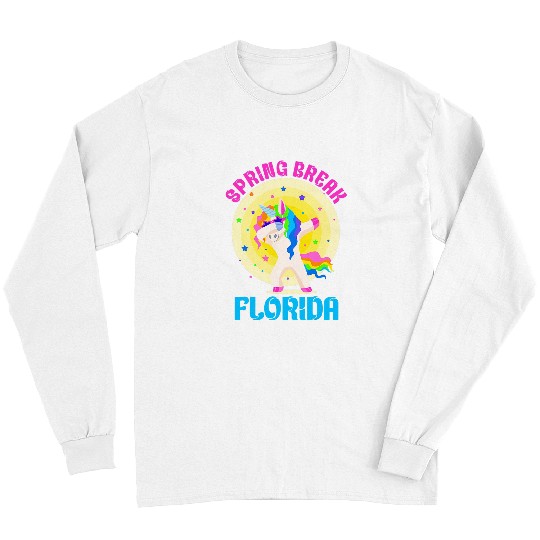 Unicorn Pet  Spring Break Florida School Trip Dab Girl 4 Long Sleeves