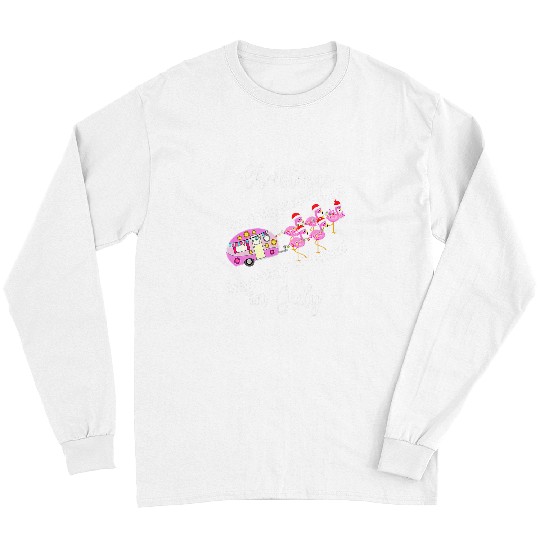 Flamingo Pet Pink Retro Camping Car Christmas In July Tee Long Sleeves