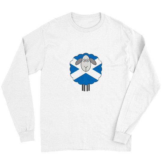 Sheep Pet Blue and White Saltire Scottish Flag Patterned Long Sleeves