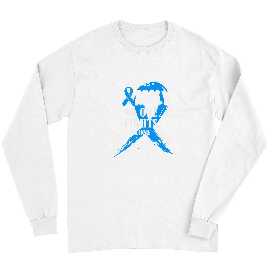 diabetess Ribbon In This Family No One Fights Alone diabetess Awareness 362 Long Sleeves